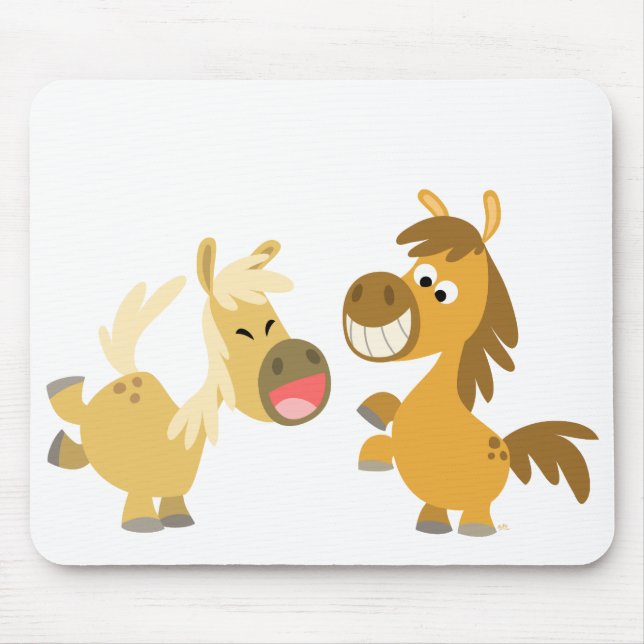 Cheerful Cartoon Ponies Mousepad (Front)