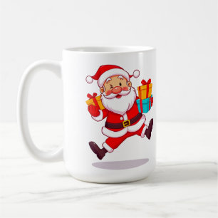 Cheerful Cartoon Santa Claus Coffee Mug