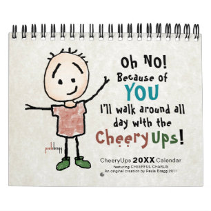 Cheerful Cartoon Stickman Personalised Encourage Calendar