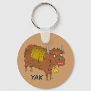 Cheerful cartoon yak key ring