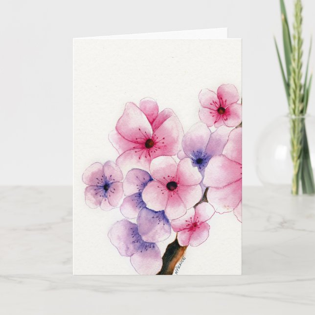 Cheerful cherry blossoms for any occasion greeting card (Front)