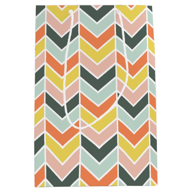 Cheerful Chevron by Origami Prints Medium Gift Bag (Front)