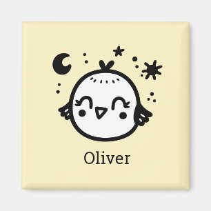 Cheerful Chick - Kawaii Bird Line Art" Magnet