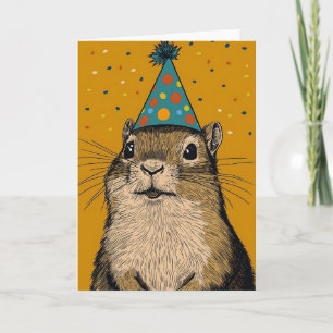 Cheerful Chipmunk Birthday Party Greeting Card