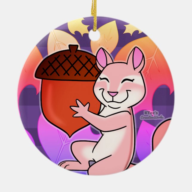 Cheerful Chipmunk - Ceramic Ornament (Back)