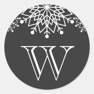 Cheerful Christmas   Black and White Envelope Seal