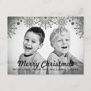 Cheerful Christmas   Black and White Holiday Photo