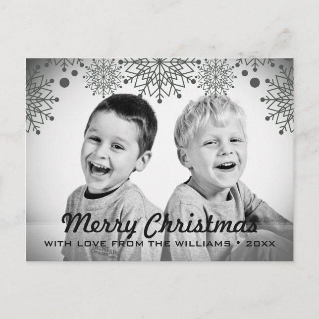 Cheerful Christmas | Black and White Holiday Photo (Front)