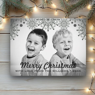 Cheerful Christmas   Black and White Holiday Photo