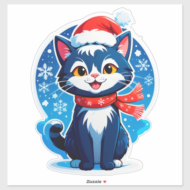 Cheerful Christmas Cat Winter Holiday Theme (Sheet)