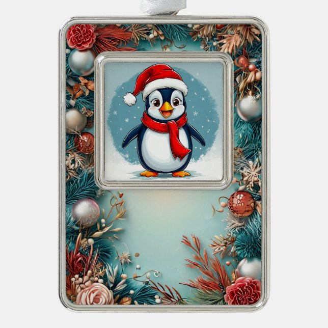 🎄🐧 Cheerful Christmas Penguin Ornament Gift ✨ (Front)