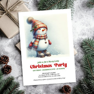 Cheerful Christmas snowman invite kids editable