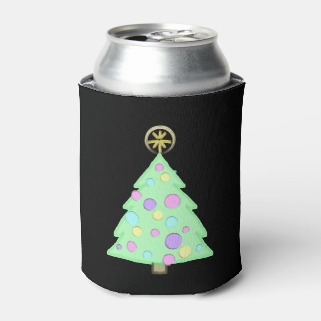 Cheerful Christmas Tree Can Cooler (Can Front)