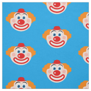 Cheerful clown face pattern custom colour fabric