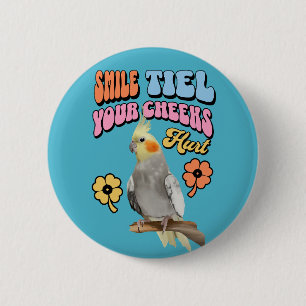 Cheerful Cockatiel Parrot 6 Cm Round Badge