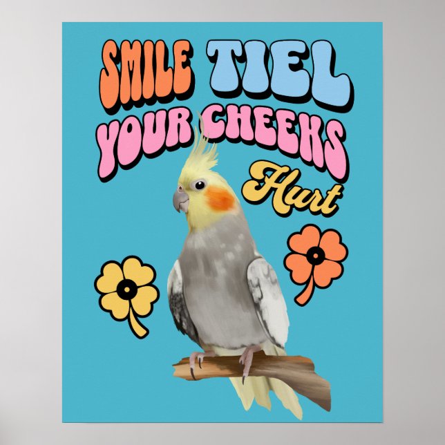 Cheerful Cockatiel Parrot  Poster (Front)