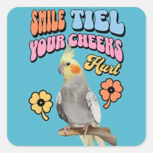 Cheerful Cockatiel Parrot Square Sticker