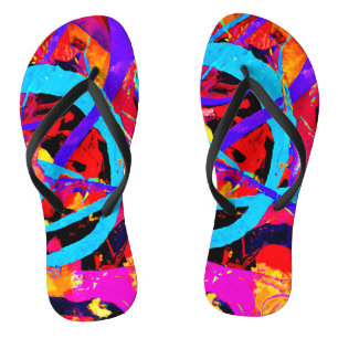 Cheerful Colorful Pattern Play Thongs