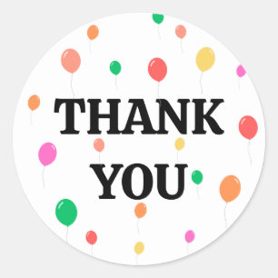 cheerful colourful balloon birthday classic round sticker