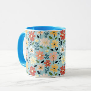 Cheerful Colourful Ditsy Floral Mug