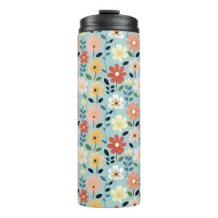 Cheerful Colourful Ditsy Floral Thermal Tumbler