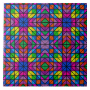 Cheerful Colourful Geometrics Ceramic Tile