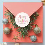 Cheerful Colourful Merry Christmas Personalised Classic Round Sticker<br><div class="desc">Our Cheerful Colourful Merry Christmas Personalised Classic Round Sticker is perfect for sealing your warm tropical Christmas greetings in style! This sticker features a vintage hue watercolor background with a cheerful Merry Christmas message and editable personalised text that will complete your retro coastal look beautifully. A gorgeous finishing touch that...</div>