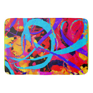 Cheerful Colourful Pattern Play Bath Mat