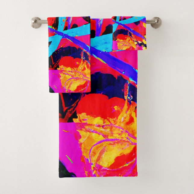 Cheerful Colourful Pattern Play Bath Towel Set (Insitu)