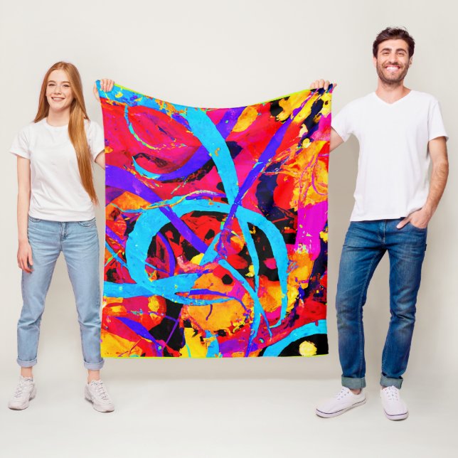 Cheerful Colourful Pattern Play Fleece Blanket (In Situ)