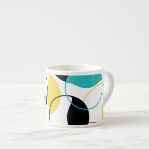 Cheerful, colourful trendy geometric circle patter espresso cup