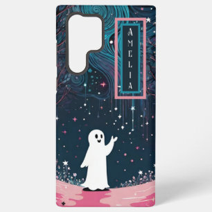 Cheerful Cosmic Ghost in a Starlit Forest Samsung Galaxy Case