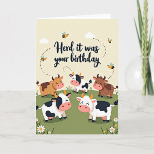 Cheerful Cow Birthday Card