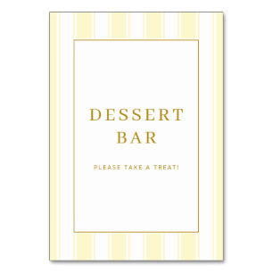 Cheerful Cream Dessert Bar Sign Table Number