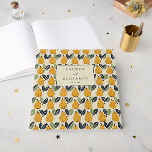 Cheerful Cream Pear Illustration Guest Book
