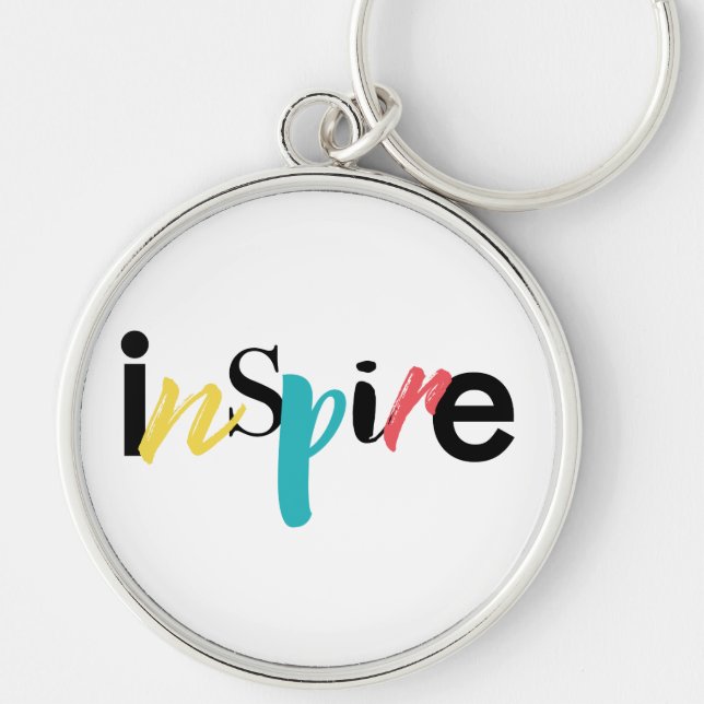 Cheerful, creative, modern typography of Inspire Key Ring (Front)