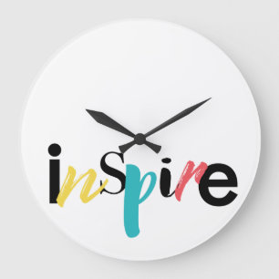 Cheerful, creative, modern typography of Inspire Large Clock