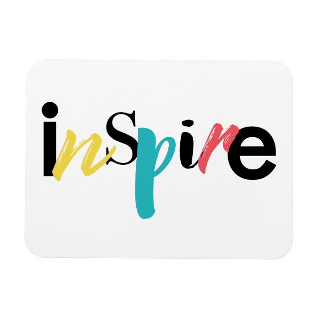Cheerful, creative, modern typography of Inspire Magnet (Horizontal)