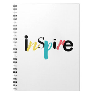 Cheerful, creative, modern typography of Inspire Notebook