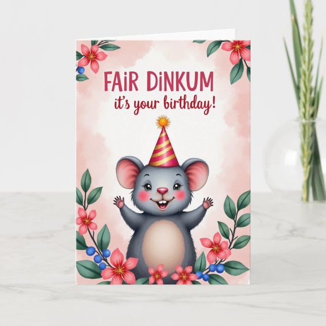 Cheerful Creature Birthday Card (Front)