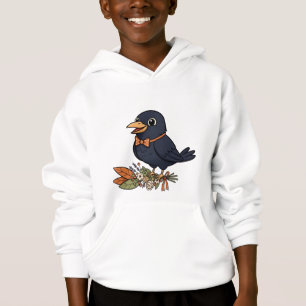 Cheerful Crow with Bow Tie & Fall Bouquet