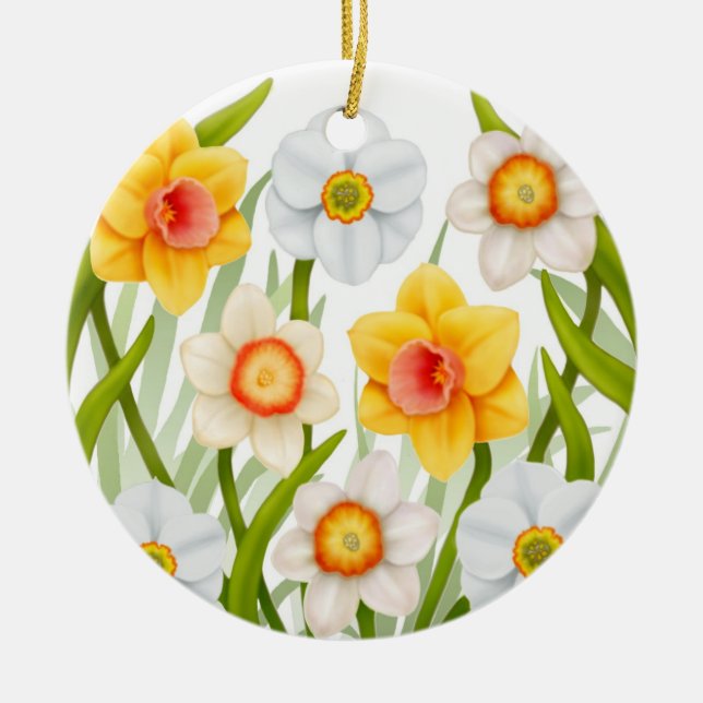 Cheerful Daffodils Ornament (Front)