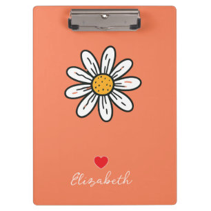 Cheerful Daisy Illustration – Cute Retro Design Clipboard