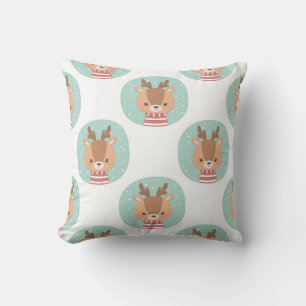 Cheerful Deer Portrait Pattern Cushion