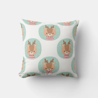 Cheerful Deer Portrait Pattern Cushion