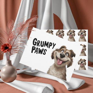 Cheerful Dog Father's Day Card - Grumpy Paws Funny