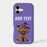 Cheerful Dog Wearing a Witch Hat