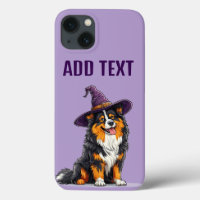 Cheerful Dog Wearing a Witch Hat