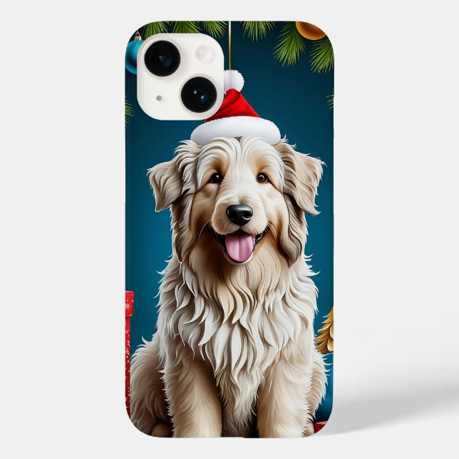 Cheerful dog with a fluffy coat Case-Mate iPhone case (Back)