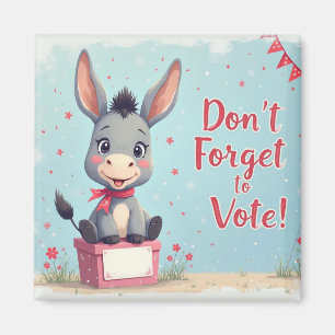 Cheerful Donkey Vote Reminder Magnet